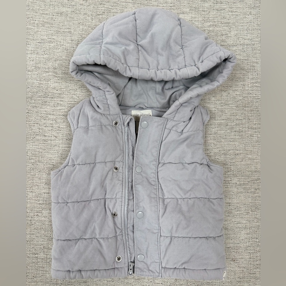 Carters little planet Gray Hooded Puffer Vest 18-24m